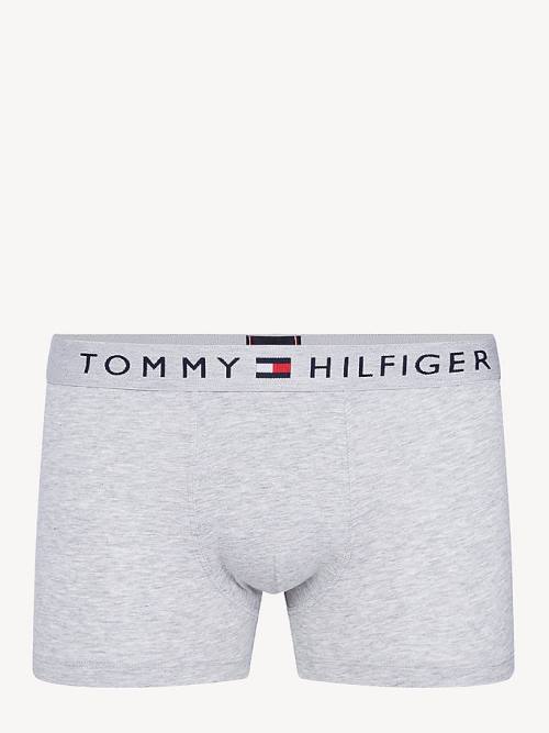 Grey Tommy Hilfiger Original Stretch Logo Waistband Trunks Men's Underwear | TH475XFE