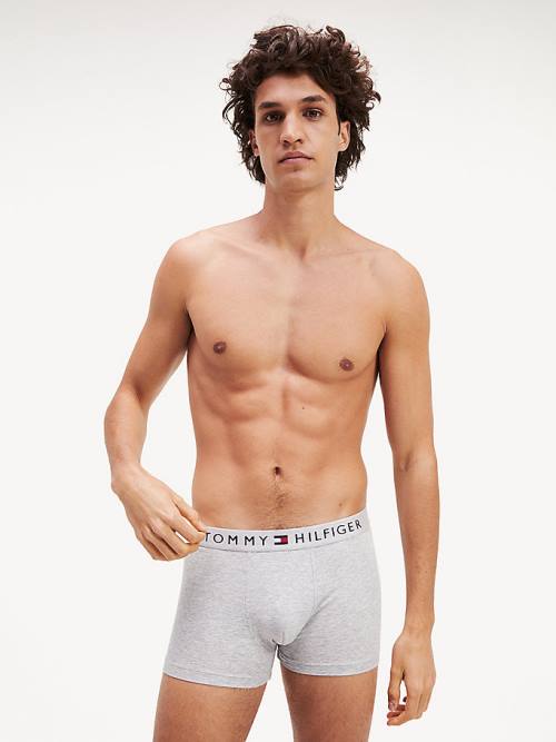 Grey Tommy Hilfiger Original Stretch Logo Waistband Trunks Men\'s Underwear | TH475XFE