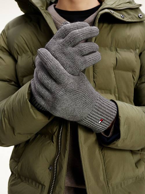 Grey Tommy Hilfiger Pima Cotton Cashmere Men's Gloves | TH473LIF