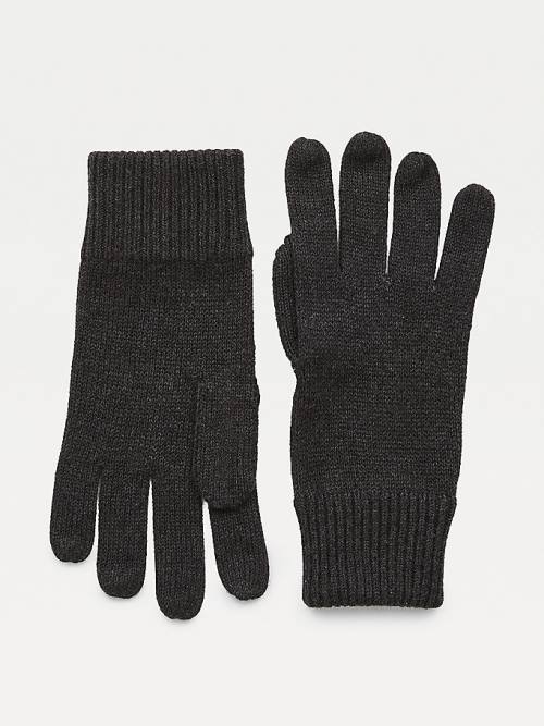 Grey Tommy Hilfiger Pima Cotton Cashmere Men\'s Gloves | TH473LIF