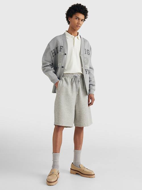 Grey Tommy Hilfiger Prep Crest Logo Embroidery Men's Shorts | TH231KZR