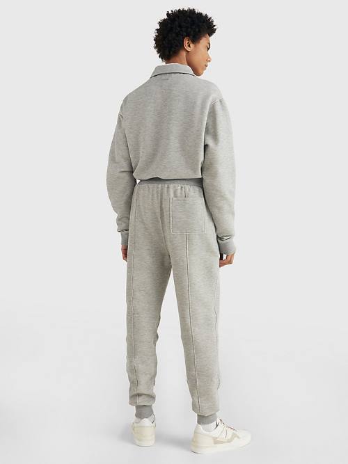 Grey Tommy Hilfiger Prep Cuffed Piping Joggers Men's Pants | TH576WLC