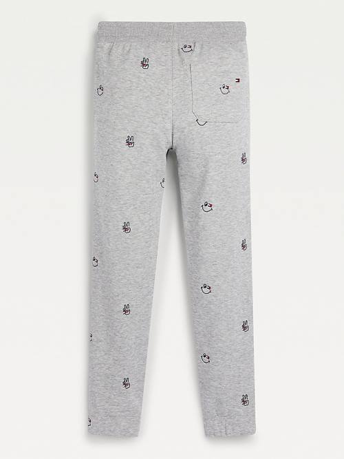 Grey Tommy Hilfiger Recycled Embroidery Joggers Girls' Pants | TH459UVQ