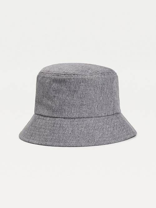 Grey Tommy Hilfiger Recycled Melange Bucket Men's Hats | TH192FQO