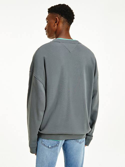 Grey Tommy Hilfiger Recycled Unity Men's Sweatshirts | TH539JIB