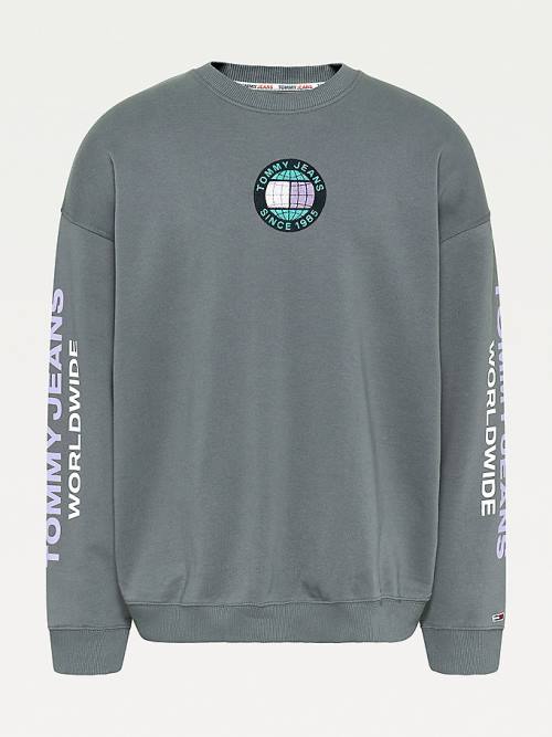 Grey Tommy Hilfiger Recycled Unity Men's Sweatshirts | TH539JIB