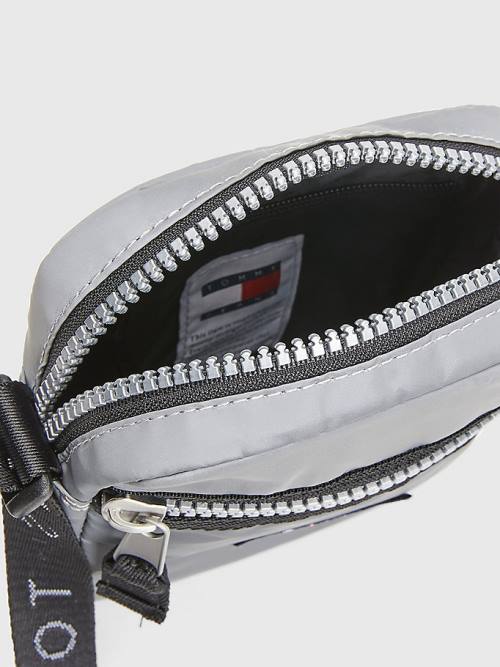 Grey Tommy Hilfiger Reflective Tommy Badge Reporter Men's Bags | TH276JCG