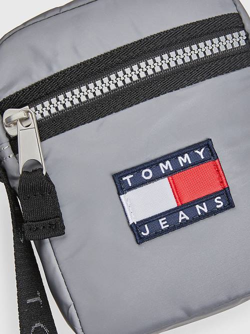 Grey Tommy Hilfiger Reflective Tommy Badge Reporter Men's Bags | TH276JCG