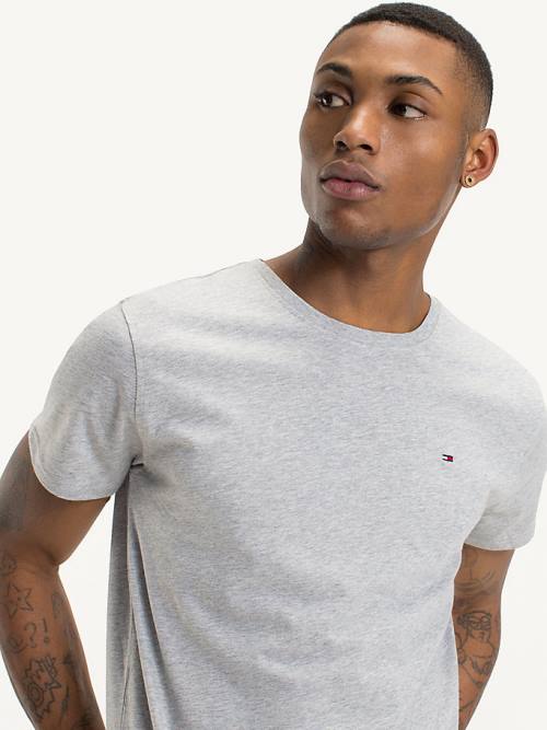 Grey Tommy Hilfiger Regular Fit Crew Men's T Shirts | TH293NOL