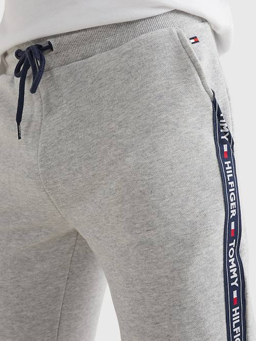 Grey Tommy Hilfiger Repeat Logo Tape Joggers Men's Pyjamas | TH563XFV