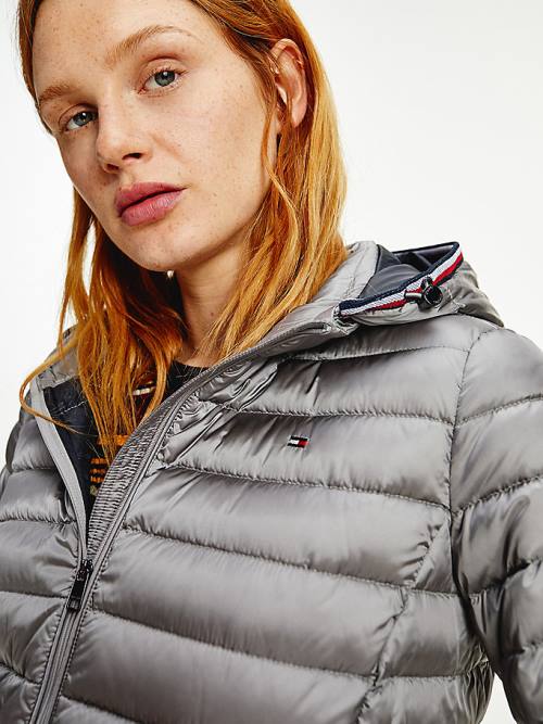 Grey Tommy Hilfiger Semi Shine Down Women's Jackets | TH916SFW