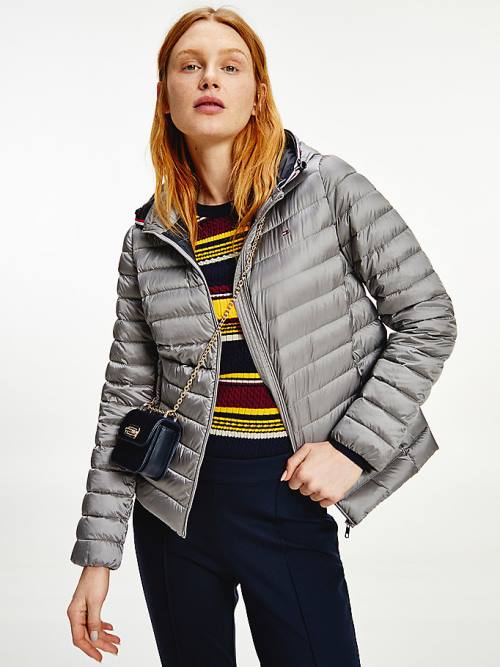 Grey Tommy Hilfiger Semi Shine Down Women\'s Jackets | TH916SFW