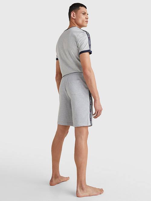 Grey Tommy Hilfiger Side Logo Drawstring Shorts Men's Pyjamas | TH972VYK