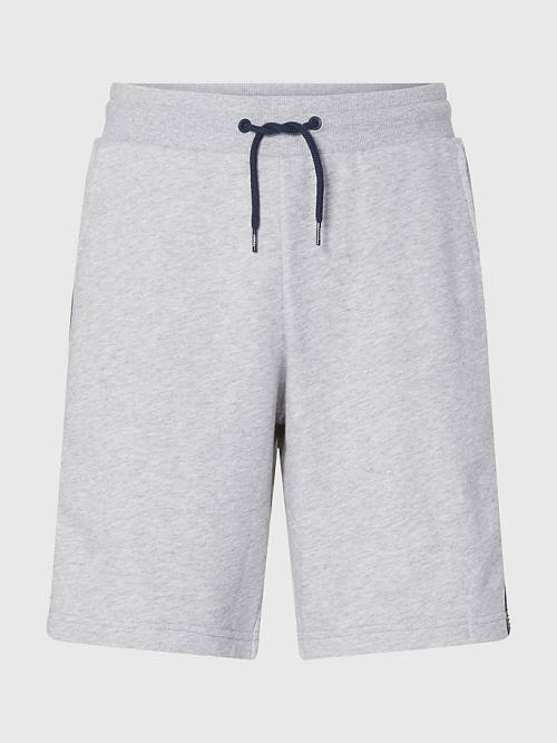 Grey Tommy Hilfiger Side Logo Drawstring Shorts Men's Pyjamas | TH972VYK