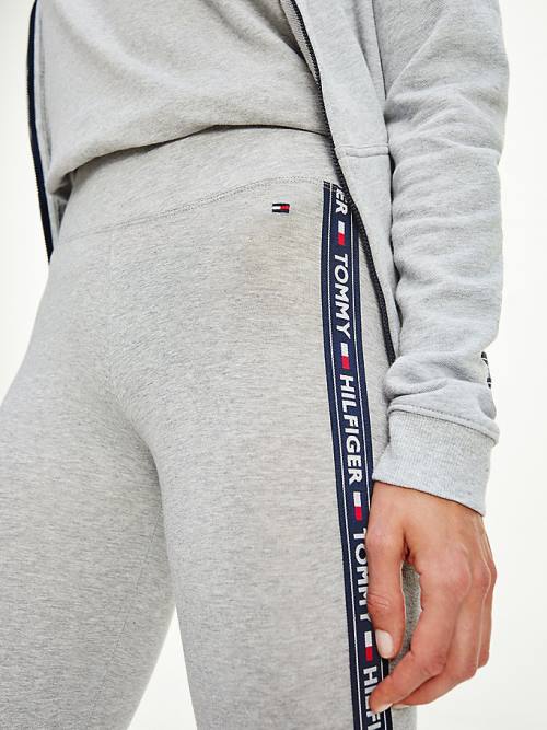 Grey Tommy Hilfiger Side Logo Women's Leggings | TH029PJB