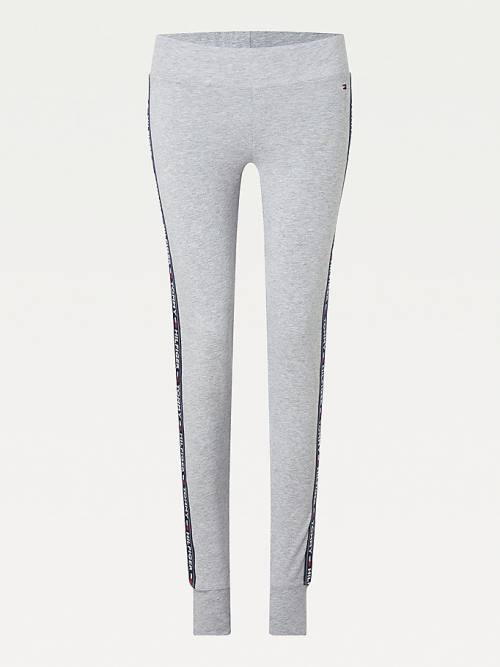 Grey Tommy Hilfiger Side Logo Women's Leggings | TH029PJB