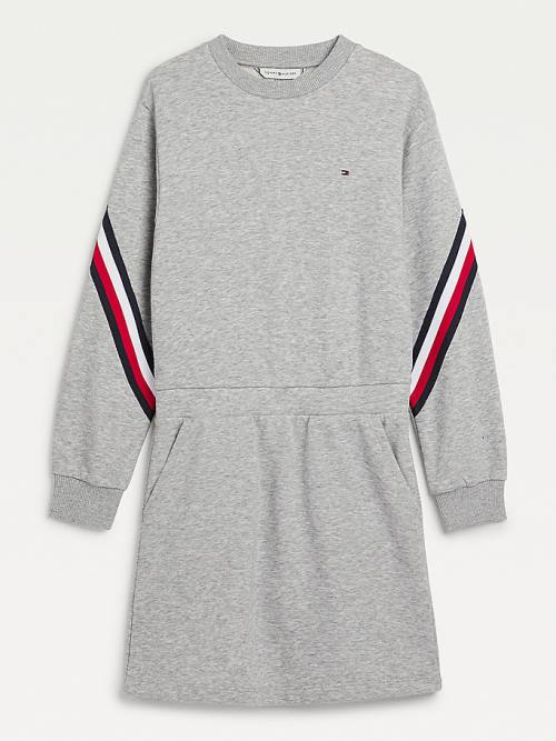 Grey Tommy Hilfiger Signature Sweatshirt Girls\' Dress | TH658VNH