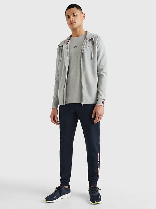 Grey Tommy Hilfiger Sport Essential Organic Cotton Logo Men's Sweatshirts | TH231SWY