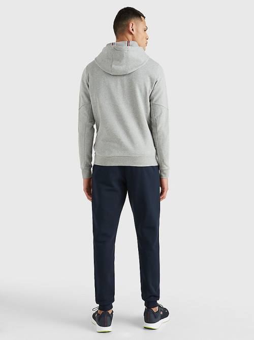 Grey Tommy Hilfiger Sport Essential Organic Cotton Logo Men's Sweatshirts | TH231SWY