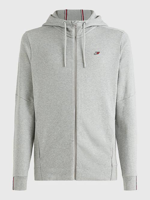 Grey Tommy Hilfiger Sport Essential Organic Cotton Logo Men's Sweatshirts | TH231SWY