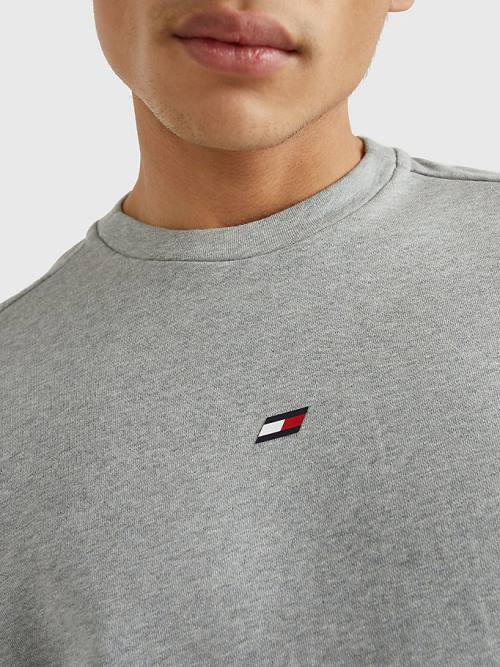 Grey Tommy Hilfiger Sport Essential Organic Cotton Men's Sweatshirts | TH604XCF