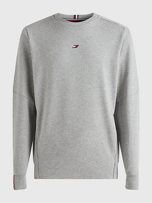 Grey Tommy Hilfiger Sport Essential Organic Cotton Men's Sweatshirts | TH604XCF