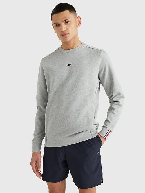 Grey Tommy Hilfiger Sport Essential Organic Cotton Men\'s Sweatshirts | TH604XCF