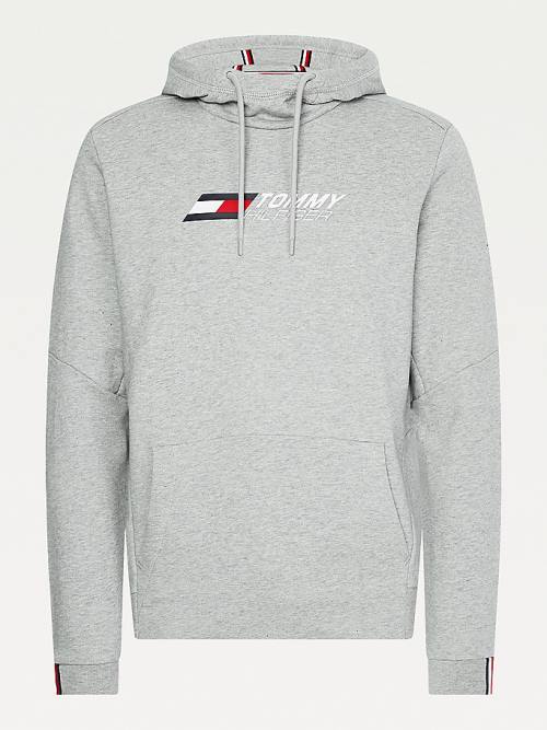 Grey Tommy Hilfiger Sport Essential Organic Cotton Men's Hoodie | TH672NXJ