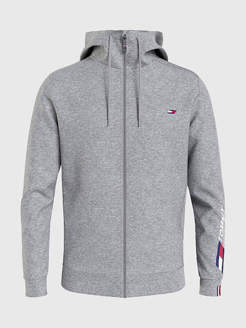 Grey Tommy Hilfiger Sport Essential TH Cool Zip-Thru Men's Hoodie | TH753ZPX