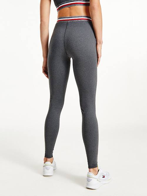 Grey Tommy Hilfiger Sport Full Length Waistband Detail Women's Leggings | TH217VFD