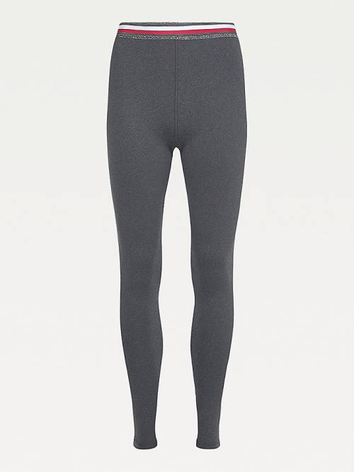 Grey Tommy Hilfiger Sport Full Length Waistband Detail Women's Leggings | TH217VFD