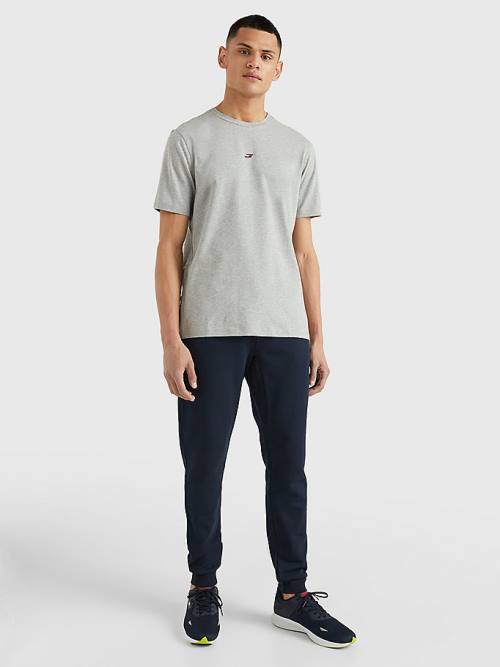 Grey Tommy Hilfiger Sport Organic Cotton Motion Flag Men's T Shirts | TH140GDL