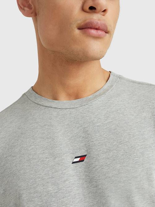 Grey Tommy Hilfiger Sport Organic Cotton Motion Flag Men's T Shirts | TH140GDL