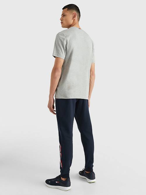 Grey Tommy Hilfiger Sport Organic Cotton Motion Flag Men's T Shirts | TH140GDL