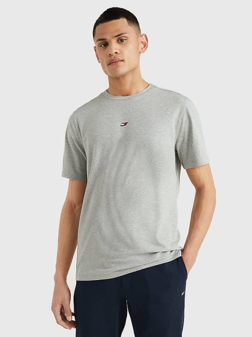 Grey Tommy Hilfiger Sport Organic Cotton Motion Flag Men\'s T Shirts | TH140GDL