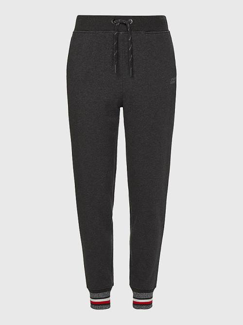 Grey Tommy Hilfiger Sport Relaxed Fit Metallic Detail Joggers Women's Pants | TH953FJW