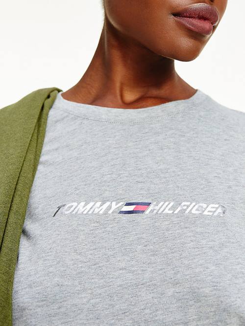 Grey Tommy Hilfiger Sport TH Cool Crew Neck Women's T Shirts | TH091HQZ