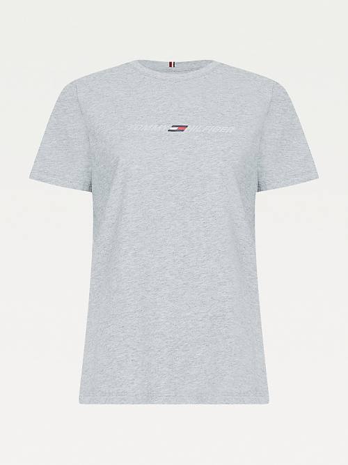 Grey Tommy Hilfiger Sport TH Cool Crew Neck Women's T Shirts | TH091HQZ