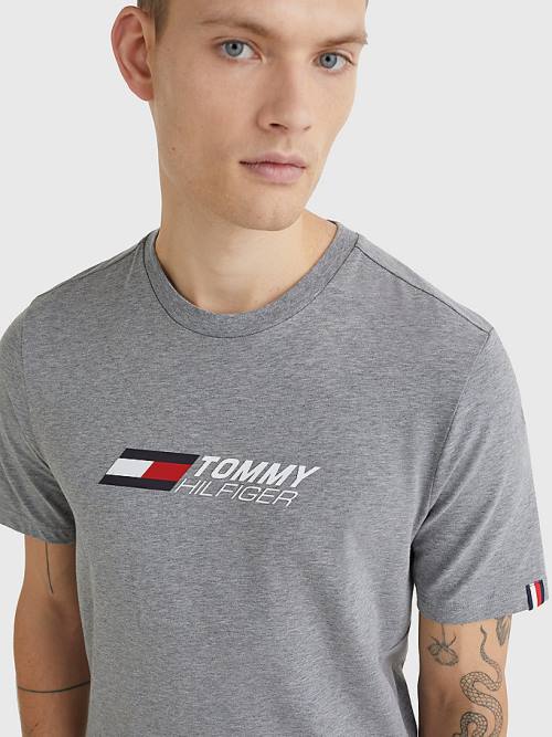 Grey Tommy Hilfiger Sport TH Cool Essential Men's T Shirts | TH847LDT