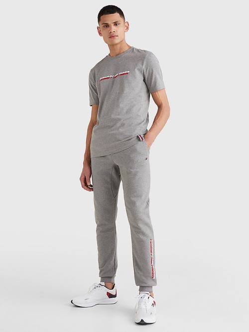 Grey Tommy Hilfiger Sport TH Cool Graphic Men's T Shirts | TH379LQX