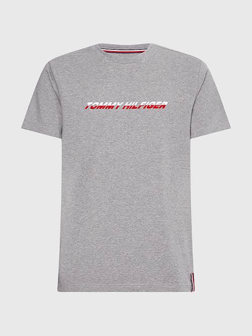 Grey Tommy Hilfiger Sport TH Cool Graphic Men's T Shirts | TH379LQX