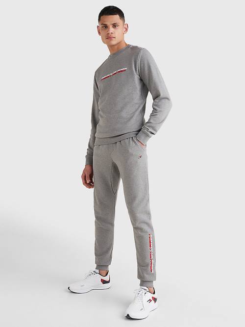 Grey Tommy Hilfiger Sport TH Cool Graphic Men's Sweatshirts | TH609NXJ