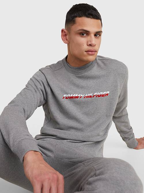 Grey Tommy Hilfiger Sport TH Cool Graphic Men's Sweatshirts | TH609NXJ