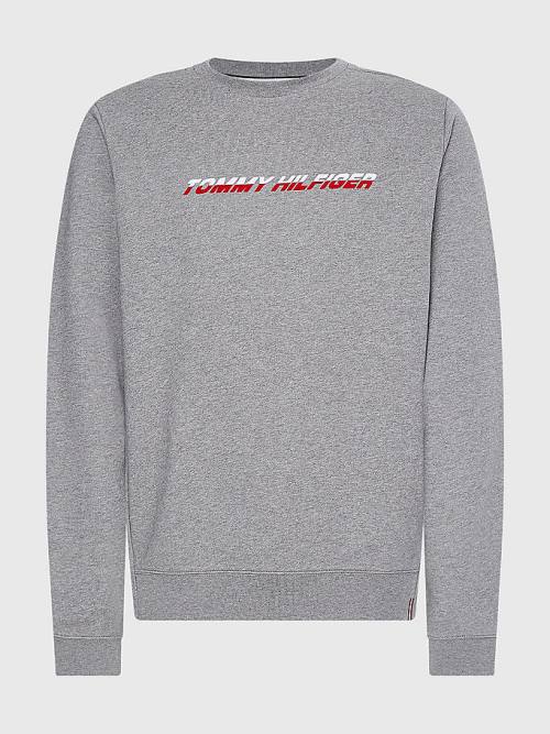 Grey Tommy Hilfiger Sport TH Cool Graphic Men's Sweatshirts | TH609NXJ