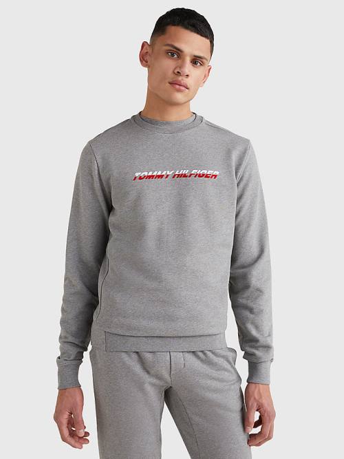 Grey Tommy Hilfiger Sport TH Cool Graphic Men\'s Sweatshirts | TH609NXJ