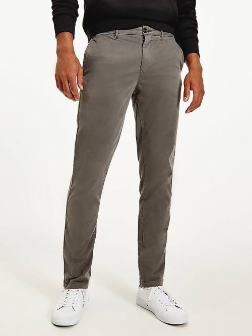 Grey Tommy Hilfiger Stretch Cotton Chinos Men's Pants | TH320IHO