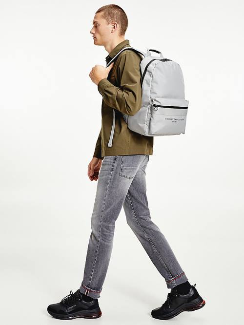 Grey Tommy Hilfiger TH Established Recycled Polyester Backpack Men's Bags | TH805VCO