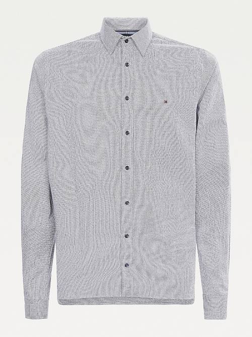 Grey Tommy Hilfiger TH Flex Flannel Slim Fit Men\'s Shirts | TH379HFJ