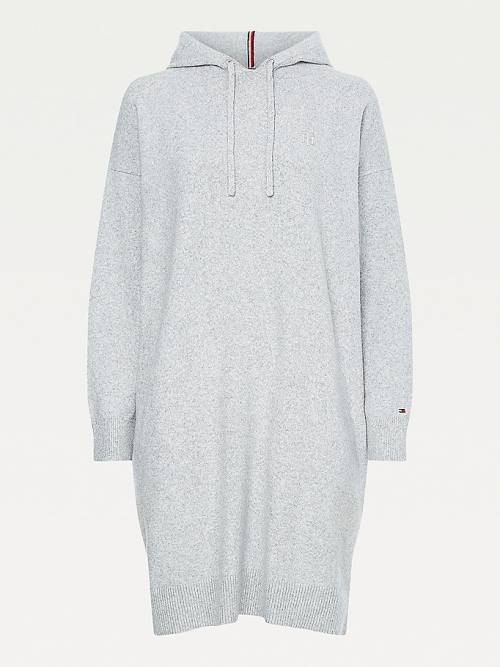 Grey Tommy Hilfiger TH Flex Hooded Jumper Women's Dress | TH624JXC