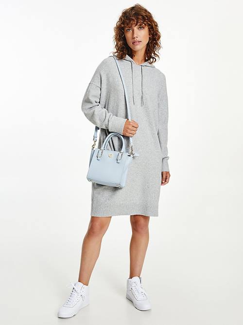 Grey Tommy Hilfiger TH Flex Hooded Jumper Women\'s Dress | TH624JXC